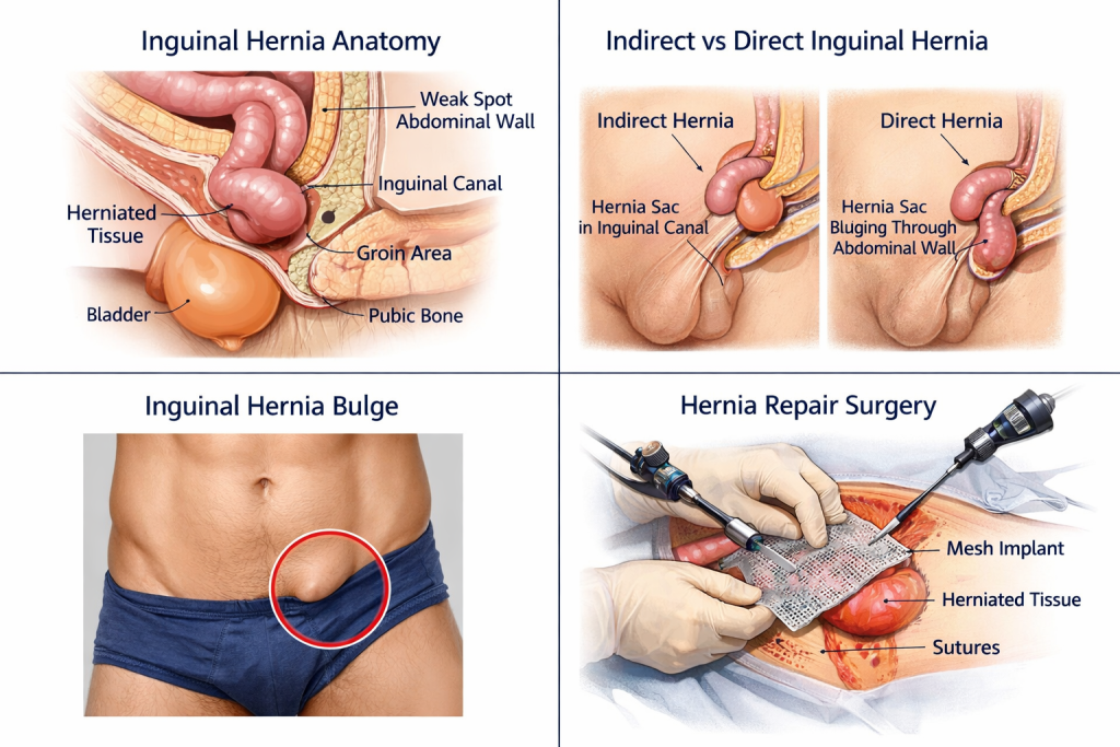 Understanding Inguinal Hernias-Causes Symptoms and Surgical Options